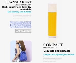 Detail view of eco-friendly 5g lip balm tubes alongside a blue mini backpack container