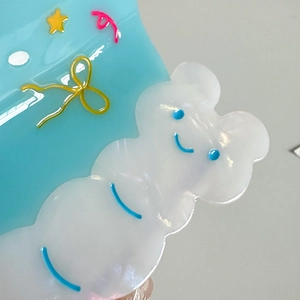 Cute butterfly acetate shark clip in candy colors for ponytail styling for women