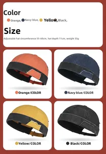 Détails de bonnets docker ajustables en quatre couleurs avec patchs style vintage