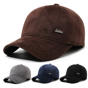 Men Winter Corduroy Baseball Cap With Ear Protection Earflaps Warm Windproof Outdoor Adjustable Sports Hat