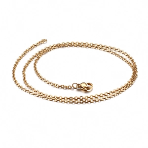 Classic 18K gold plated stainless steel rolo chain necklace with lobster clasp