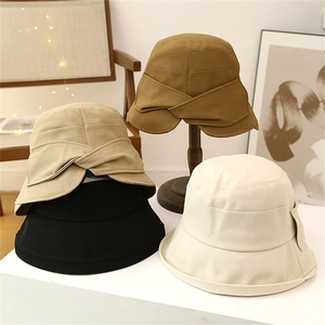 Chic women's wide brim sun hat set with elegant pleats in four versatile colors