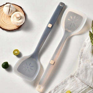 Silicone Frying Spatula Slotted Turner Heat Resistant Non Stick With Stainless Steel Core For Kitchen Cooking