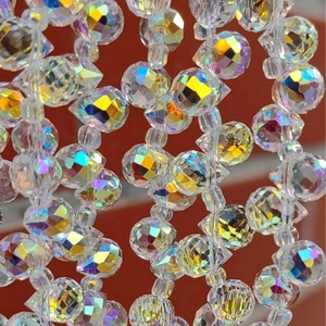 Faceted crystal glass strawberry beads with AB iridescent coating for DIY jewelry making