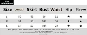 Size chart showing bust and waist measurements for the two-piece printed fringe set