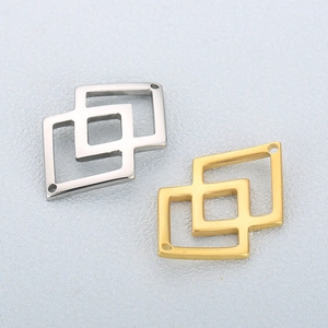 Geometric Interlocking Rhombus Square Connectors Stainless Steel DIY Jewelry Making Pendants Minimalist Crafting Accessories