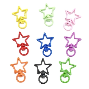 Colorful star shaped swivel clasps in nine candy colors for DIY jewelry making