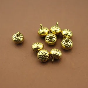 Antique gold finish flower bell pendants for DIY jewelry and vintage accessories