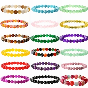 Naturstein Perlenarmband Handgefertigt Achat Amethyst Rosenquarz Kristall Heilung Stretch Schmuck Damen Herren Geschenk