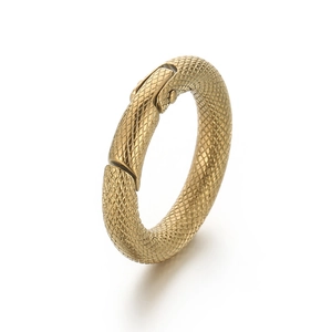 Textured gold stainless steel round spring clasp for DIY jewelry and bracelets
