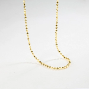 925 Sterling Silver Ball Chain Necklace For Women Minimalist 18K Gold Plated Round Bead Clavicle Chain Chic Jewelry