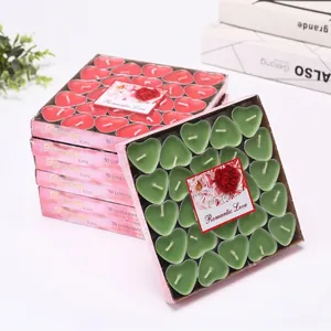 Heart Shaped Tea Light Candles Smokeless Vegetable Wax For Valentine Day Wedding Proposal Romantic Atmosphere Decoration
