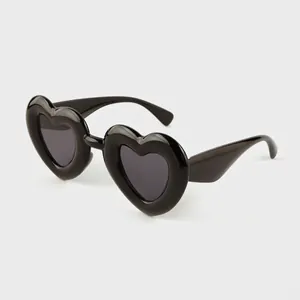 Heart Shaped Sunglasses UV400 Protection Trendy PC Frame AC Lens Retro Party Streetwear Eyewear For Women Men
