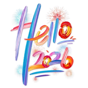 Hello 2026 festive window stickers with colorful fireworks for New Year glass decoration