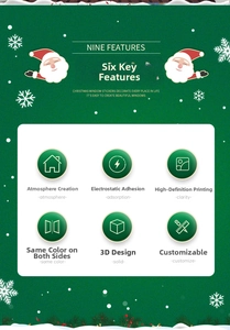 Détails d'autocollants de Noël statiques avec motifs de sapins blancs en 3D double face