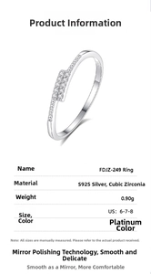 Macro detail of S925 sterling silver ring featuring double row cubic zirconia and hallmarks