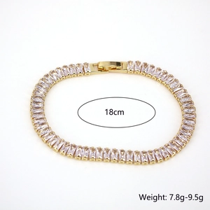 Detailansicht des 18cm Gold-Tennisarmbands mit Zirkon-Steinen, Gewicht 7,8g-9,5g