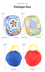 Detailed size parameters for portable folding dinosaur target toy with storage bags