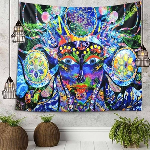 Tapisserie Murale Psychédélique Tissu Polyester Trippy Bohème Art Suspension Murale Pour Chambre Salon Dortoir Décor Art