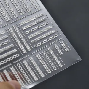 3D embossed white sweater nail art stickers with knit textures and wave lines, model TO-303