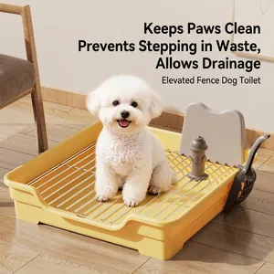 Extra large dog toilet with stainless mesh and splash guard for indoor pet cleaning