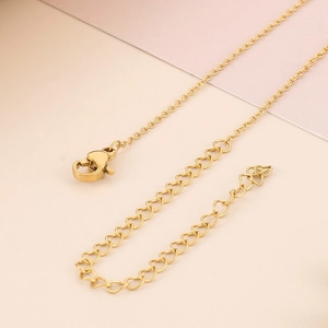 Minimalist 18K gold plated titanium necklace featuring shell pearl and lobster clasp