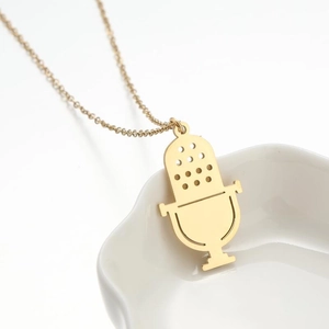 Collier Pendentif Micro Minimaliste En Acier Inoxydable Bijoux Thème Musique Chaîne De Clavicule Pour Femmes Hommes