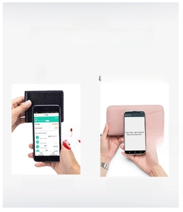 Comparison showing RFID blocking technology vs ordinary wallet for leather security
