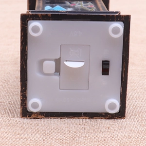Detailed bottom view of Christmas LED lantern showing battery compartment and 4.5V switch