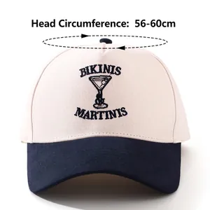 Retro embroidered baseball cap with 56-60cm adjustable circumference and curved brim