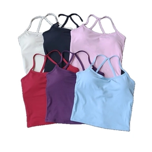 Débardeurs de yoga respirants à dos croisé pour femmes en six couleurs unies variées