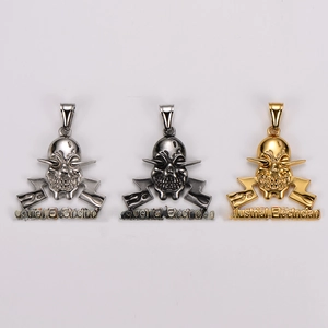 Hip-Hop-Totenkopf-Anhänger für Elektriker in Gold, Silber und Vintage-Optik