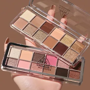 Matte Shimmer Glitter Eyeshadow Palette Earth Tones Cement Gray Pigmented Long Lasting Eye Makeup Cosmetic For Women