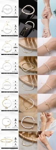 Detailed collection of S925 silver and natural freshwater pearl bracelets for women