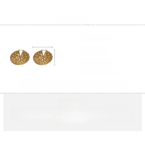 Detailed product specifications for golden hollow disc alloy earrings in retro style