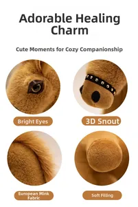 Détails de poney en peluche incluant des yeux expressifs et un tissu en vison synthétique