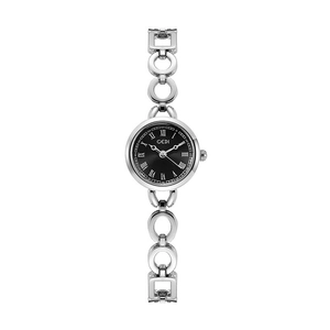 Women Bracelet Watch Silver Alloy Round Dial Roman Numerals Fashion Elegant Quartz Wristwatch
