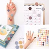 Morandi colored dot stickers set for planners and journals shown in multi-angle view