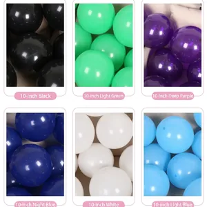 Set of 10 inch 2.2g matte and glossy latex balloons in six colors for party decoration