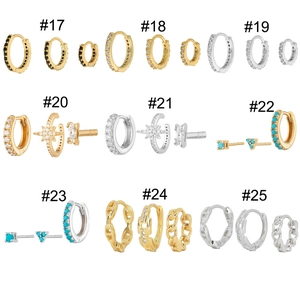 Collection of floral rhinestone stud earrings and hoop sets in gold and silver finish