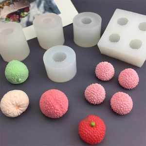 3D realistic lychee and fruit silicone molds for DIY mousse cakes and scented candles