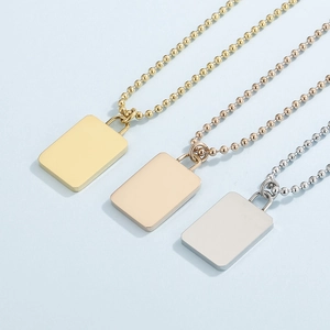 Minimalist 18K gold plated padlock pendant necklace in gold, rose gold and silver