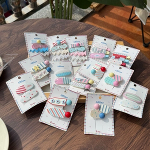 Pinces à Cheveux en Acrylique Couleurs Bonbons Rayées à Pois à Carreaux Barrettes Faites à la Main Pour Femmes Filles Accessoires Cheveux