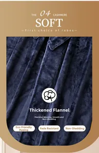 Detailaufnahme von dickem, marineblauem Flanellstoff mit dichter Webart und Textur