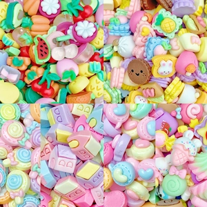 Colorful resin fruit and candy shape DIY charms for nails and hair accessories