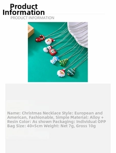 Detailansicht von Harz-Weihnachtsketten mit Mustern von Weihnachtsmann und Schneemann