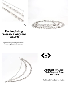 Detail of silver multi-layer industrial waist chain with 360-degree rotating clasp