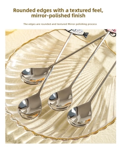 Detail view of cartoon fish handle spoons on shell glass plate with mirror polish finish