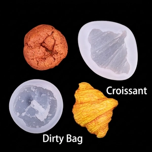 Croissant And Chocolate Bun Shaped Silicone Mold Simulation Dessert Mousse Cake Decoration Tool For Aromatherapy Candle Resin DIY