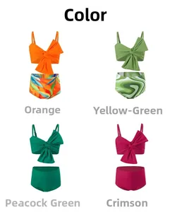 Détails de bikinis sirène pour filles avec hauts à nœuds et culottes à taille haute